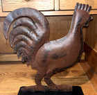 Farmhouse Chicken Dark Red & Black Metal  16" x 14”  3D Sign on stand — photo 3