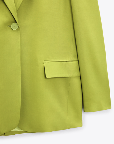 ZARA BLAZER DONNA NUOVO TAGLIO DRITTO EDIZIONE LIMITATA VERDE LIME 3169/816 XS-L - Foto 6 di 8