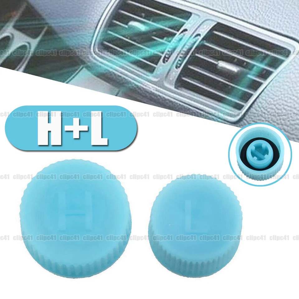 2Pcs Blue High & Low Pressure AC A/C System Valve Caps Air Conditioning Service - Image 2 of 4