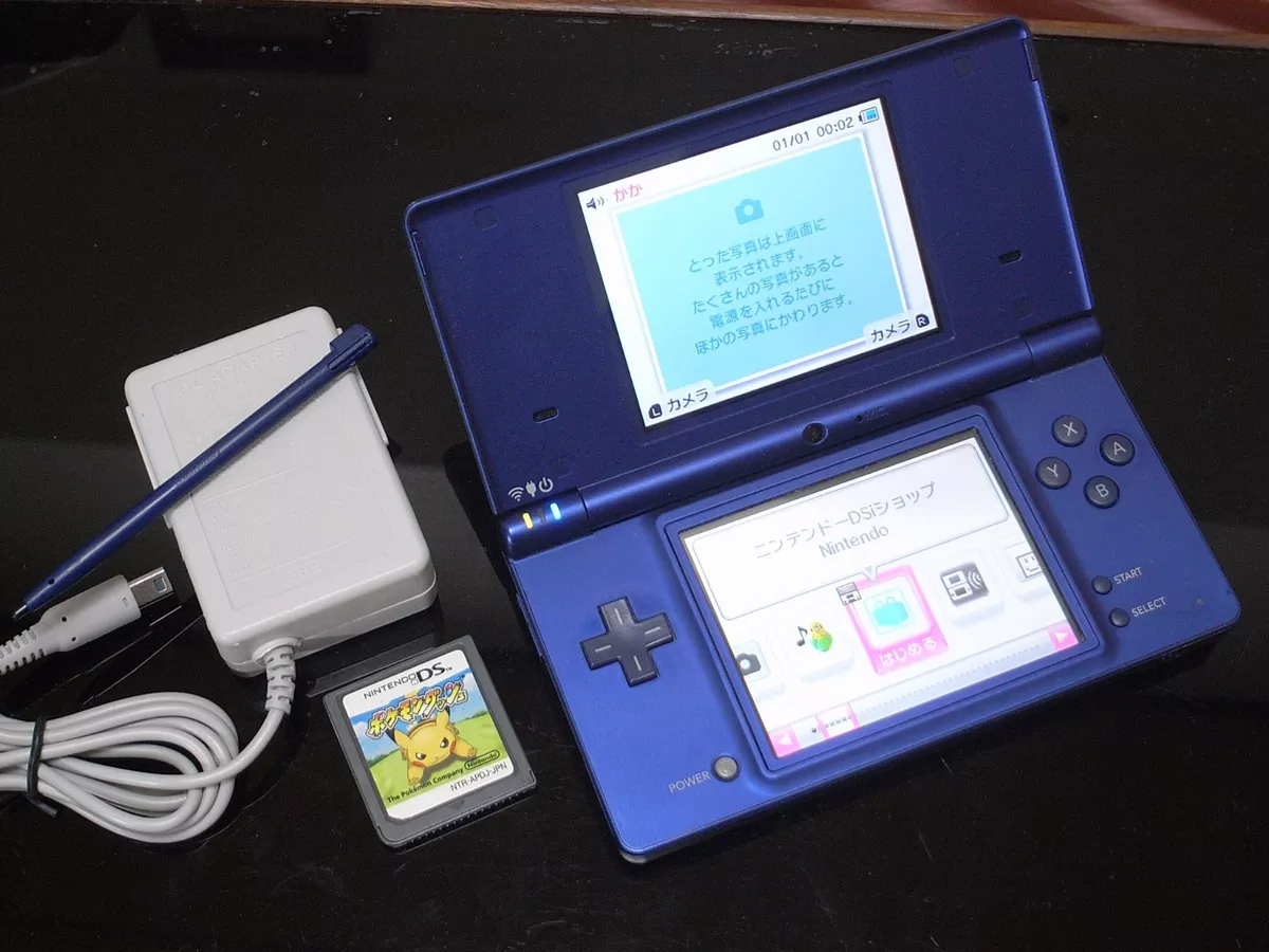 Nintendo DSi Metallic Blue Handheld System Japan NTSC & PKEMON Dash