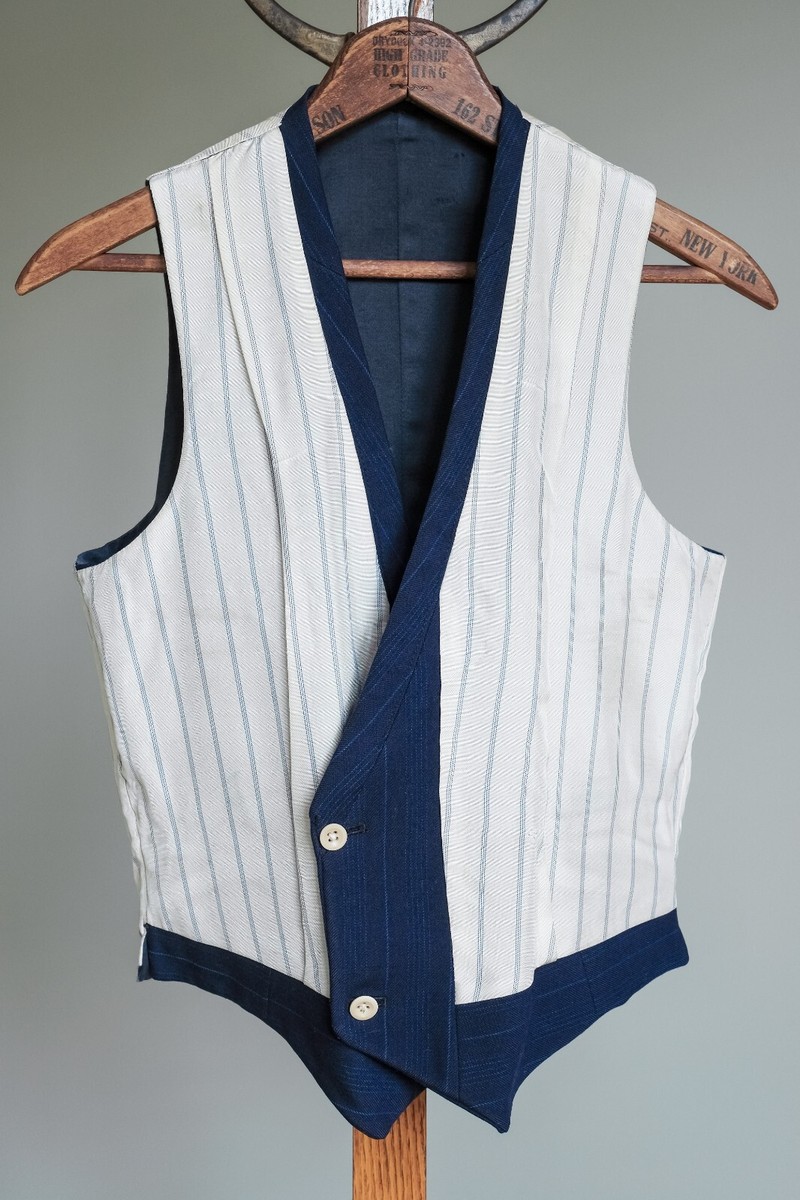 Rare Vtg 1930s Navy Bond St Stripe Double-Breasted Peak