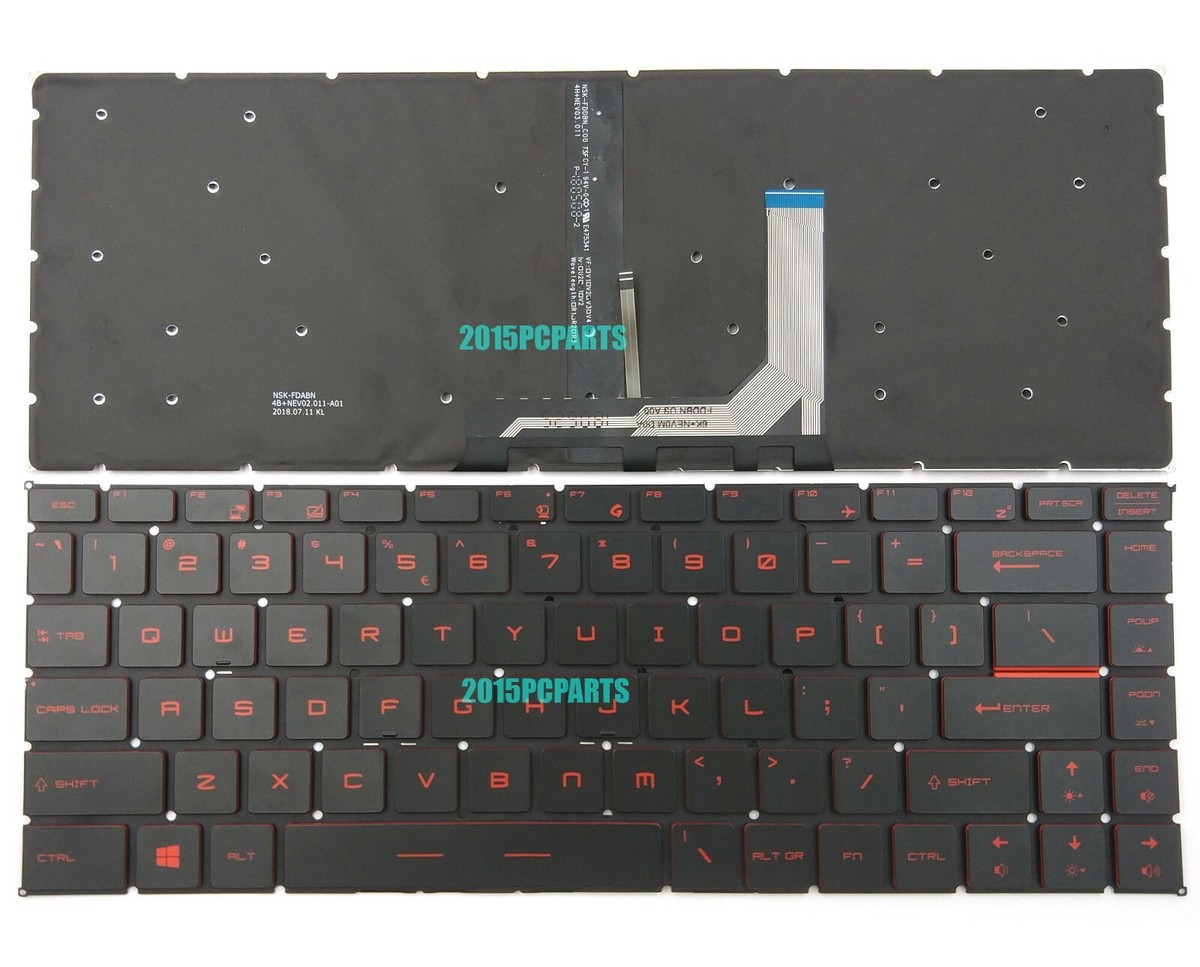 New MSI GF63 8RC GF63 8RD GF63 Thin 9SC Black Keyboard Red Backlit 