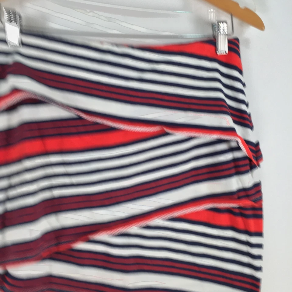 French Connection Mujer Falda Talla 10 Multicolor Rayas Lápiz Elástico 083788 Foto 2 de 4