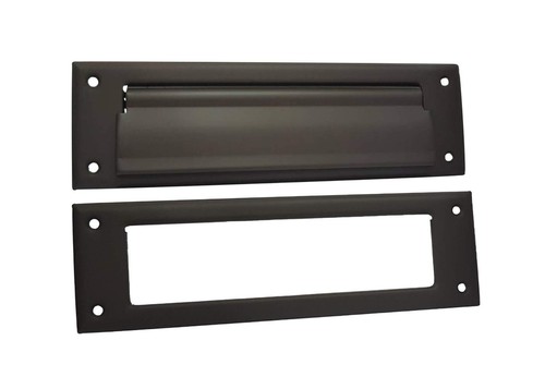 Solid Brass Mail Slot With Solid Brass Interior Frame 10" X 3" Orb oil Rubbed B