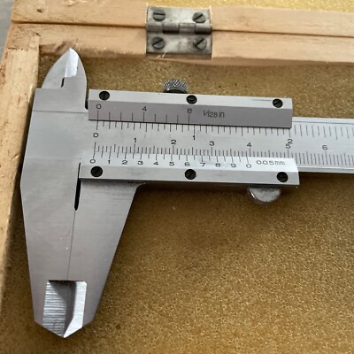 VINTAGE VERNIER CALIPER 0-150 MM 0-6 IN. in wood box case | eBay