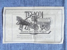 Vintage Ertl Texaco Horses and Tank Wagon Paper Insert for Die Cast Locking Bank