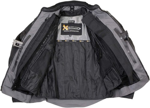 Xelement Men's 'Venture' Black w/ Grey Motorcycle Jacket with X-Armor - SZ M - Picture 6 of 8