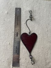 Hanging Decorative Red Glass Heart