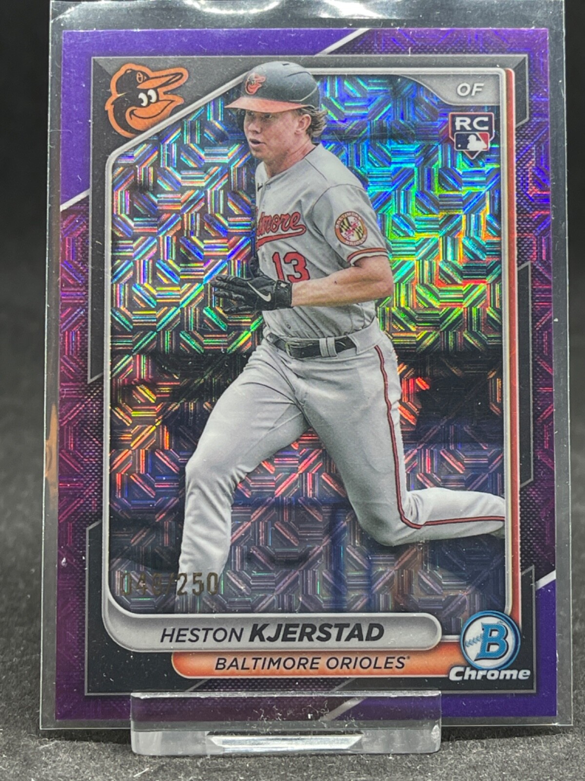 2024 Bowman Chrome Purple Mojo Refractor Heston Kjerstad #44 RC 48/250 Orioles