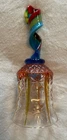 Murano Original Multicolored Art Glass Bell with Twisted Top Handle, 5.5"