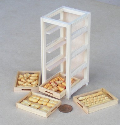 Puppenhaus voll Holz Bäcker Tablett Gestell Miniatur Maßstab 1:12 Zubehör C tumdee