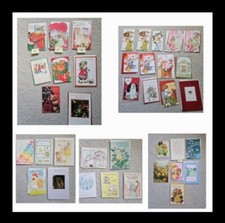 VINTAGE 72 ASSORTED GREETING CARDS W/ ENVELOPES BRAND NEW 60's to 80's