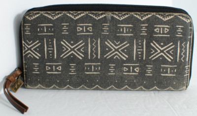 Billabong Zipper Wallet Clutch Grey Credit Card Holder 8.5 inches Long
