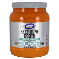 NOW Sports Beef Bone Broth Powder 1.2 lbs Paleo Friendly Protein Supplement