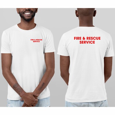 T-Shirt Feuerwehr und Rettungsdienst vorne links & hinten bedruckt Rettungsdienst