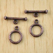 36sets dull copper-tone toggle clasp findings H2193