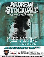 AFFICHE DE CONCERT ANDREW STOCKDALE "KEEP MOVE TOUR" 2013 SALT LAKE - Wolfmother