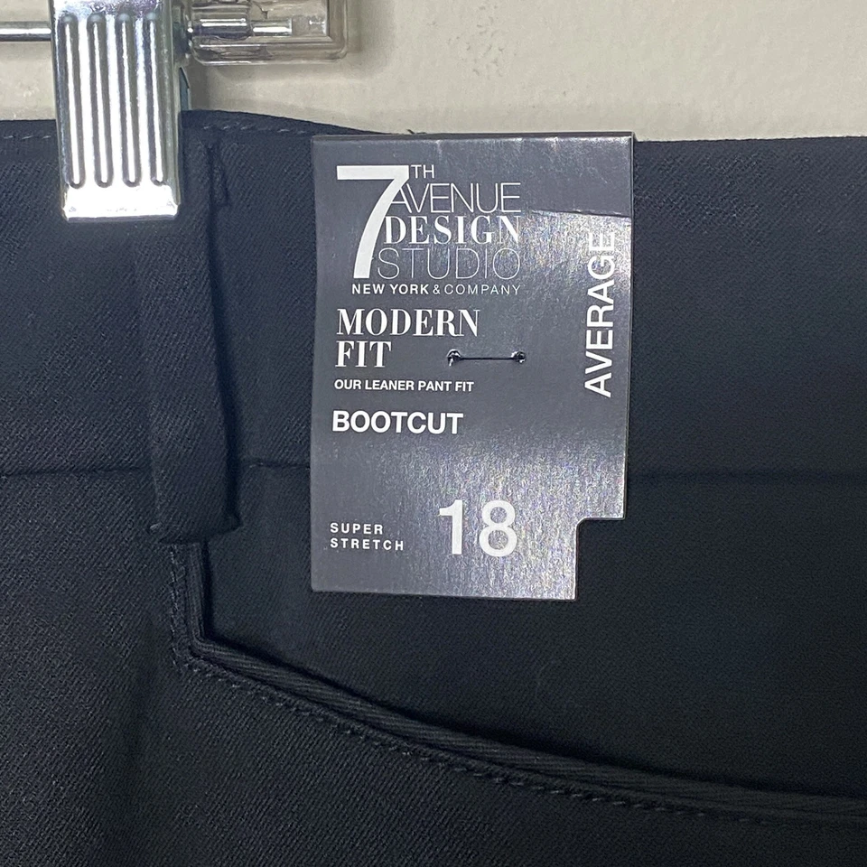 NY&Co 7th Ave Dress Pants Women Plus 18 Average Black Modern Fit Bootcut - Image 2 of 4