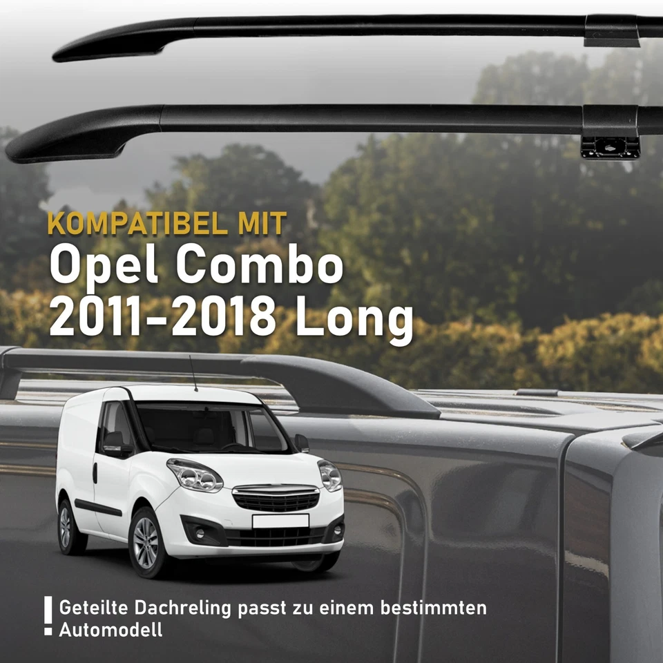 BARANDILLA DE TECHO LARGA DIVIDIDA PARA OPEL COMBO 2011-2018 LARGA DISTANCIA ENTRE EJES PORTAEQUIPAJES Foto 2 de 4