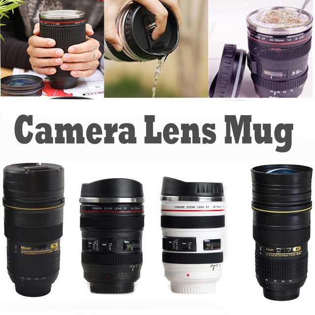 camera lens flask