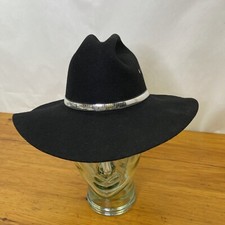 Western Express Cowboy 100% Wool Hat, Made in USA 6 5/8 Small Black Felt