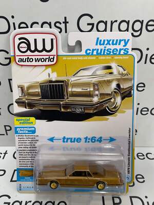 AUTO WORLD 1979 Lincoln Continental Lowrider Gold Metallic 1:64