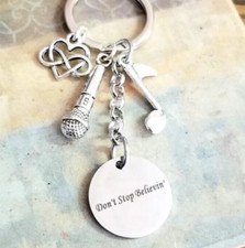 Don't Stop Believin Keychain Journey Steve Perry Eighth Note Mothers Day Gift