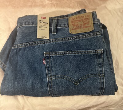 Levi's 550 Relaxed Fit Mens Jeans Dark Blue Waist 48/30 NEW WITH TAGS