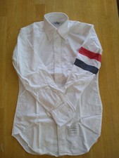NWOT Thom Browne White Oxford Woven RWB Sleeve Stripe Button Down TB0 MSRP 550
