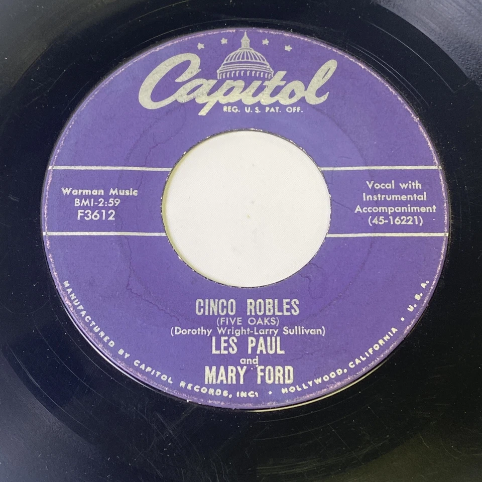 Les Paul and Mary Ford - Cinco Robles / Ro-Ro-Robinson - Capitol 7" (1957) - Image 4 of 4