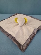 Elephant Rattle Lovey 15"x16" Gray Green Security Blanket 2012 Carter's OS