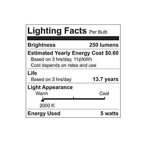 GE Vintage Style LED Light Bulb, Warm Candle Light, Amber Glass, Medium Base,