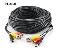 100ft CCTV Security Camera Audio/Video/DC Power Cable w/ BNC/RCA Male Plugs