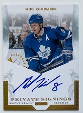 2011-12 MIKE KOMISAREK PANINI PRIVATE SIGNINGS SIGNATURE INSERT CARD #MK LEAFS