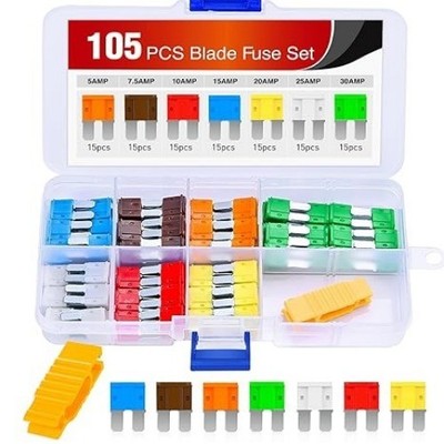 105PCS Micro2 Fuse ATR APT Car Blade Fuses A Size: 105pcs Micro2 Atr Apt Fuses