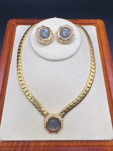 Vintage Carolee Coin Necklace & Earrings Set