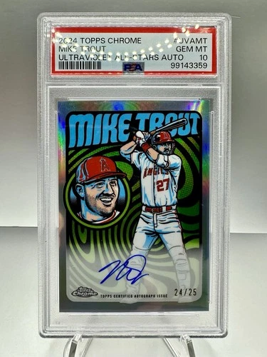 2024 Topps Chrome - Mike Trout Ultraviolet All-Stars Auto /25 PSA 10 #UVAMT