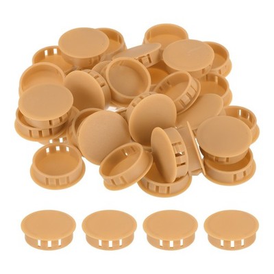 64Pcs 35mm Orange Nylon Plastic Round Locking Hole Plugs Insert End Caps