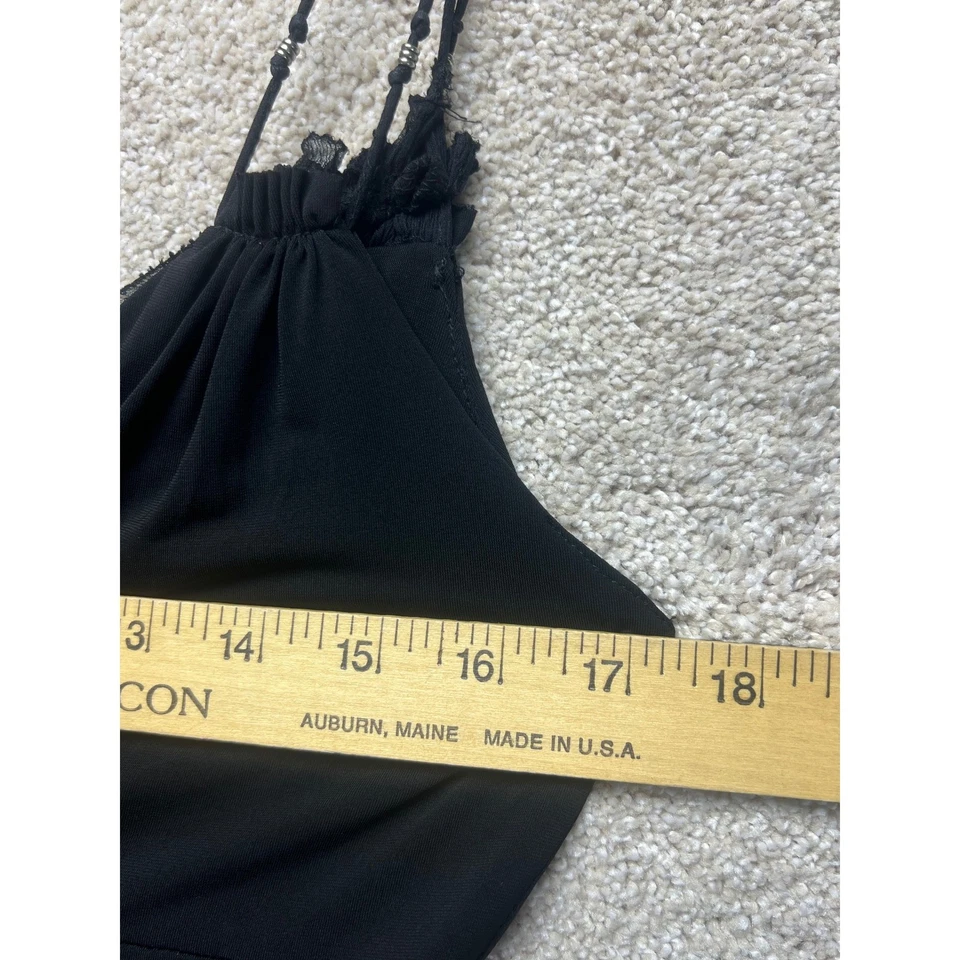 Elie Tahari Black Dress Cocktail Party Spaghetti Strap V Neck Little Black Dress - Image 4 of 4