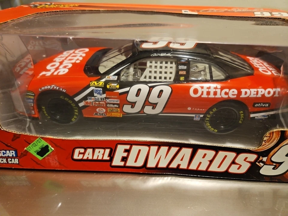 2007 Carl Edwards #99 Office Depot 1/18 NASCAR Diecast Winners Circle  - Image 2 of 3