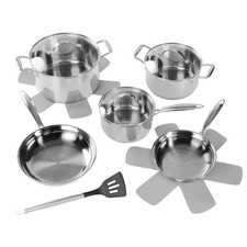 STONELINE PURE Set di pentole in acciaio inox 11 pezzi 18/20/24 cm