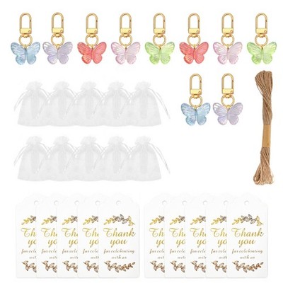 10 Pcs Keychain Bag Charm Lovely Keyring Car Keychains Butterfly Keyholders