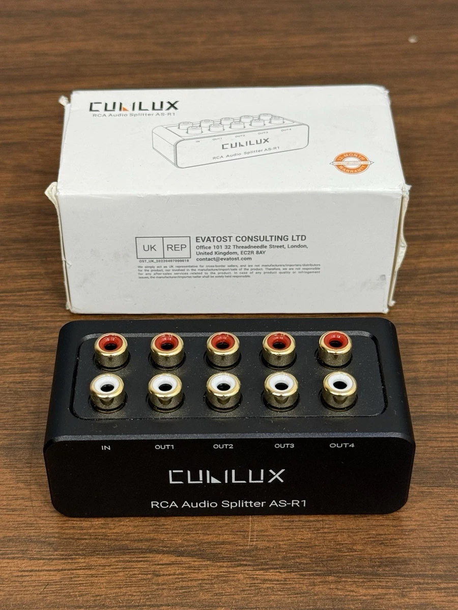 Cubilux AS-R4 - Selector de audio RCA de 4 canales, conutador auxiliar Cubilux AS-R4 - Selector de audio RCA de 4 canales, conutador auxiliar