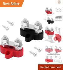 Efficient 12V Power Distribution Block - 2PCS M8 Stud Design for Reliability
