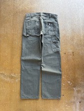 Dickies Faded Olive Moss Green Carpenter Workwear Pants Straight Leg 33Wx32L USA