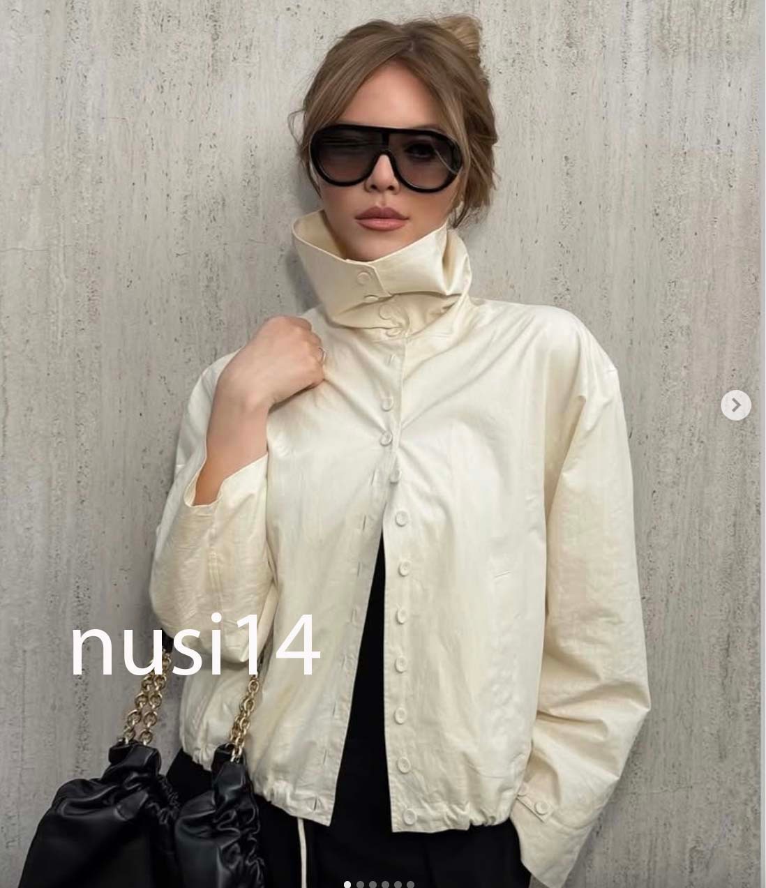 MASSIMO DUTTI NEW WOMAN Cotton jacket with button details CREAM S,M,L 6788/898