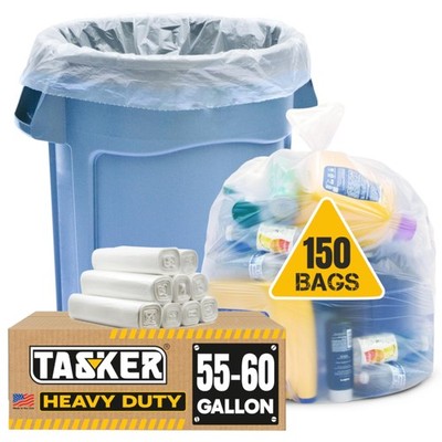55-60 Gallon Trash Bags Heavy Duty, (MegaValue Pack 150 COUNT) Extra Large Cl...