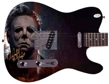 Nick Castle Signed Halloween Michael Myers Photo Guitar Exact Proof ACOA