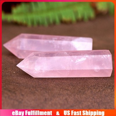 60-70mm Natural Rose Quartz Crystal Point Wand Mineral Rock Stone Obelisk Reiki