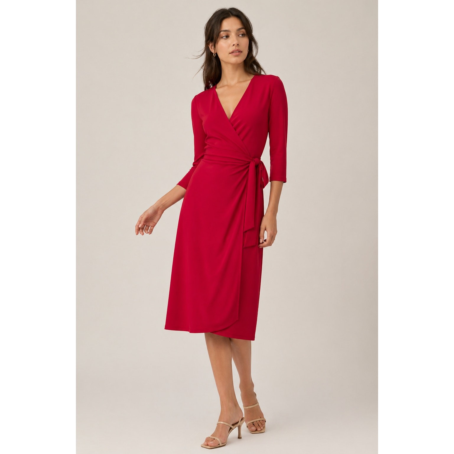 Ann Taylor Red Wrap Dress size 12
